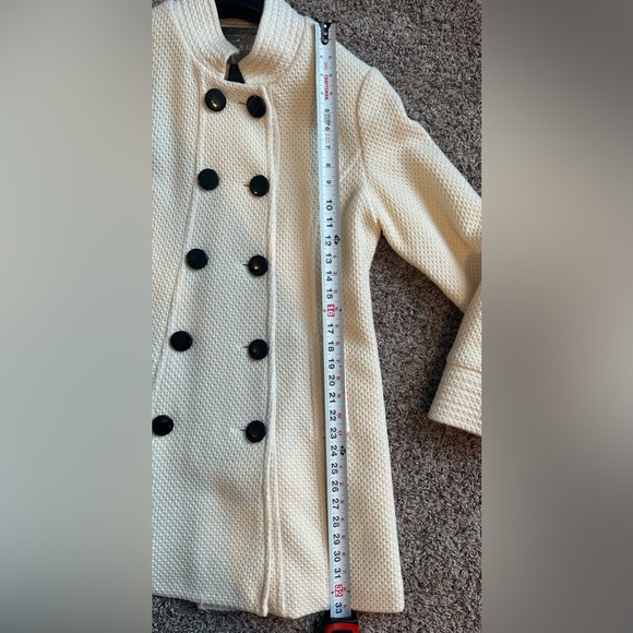 Mac and Jac medium length cream coloured pea coat, size L - Picture 7 of 8